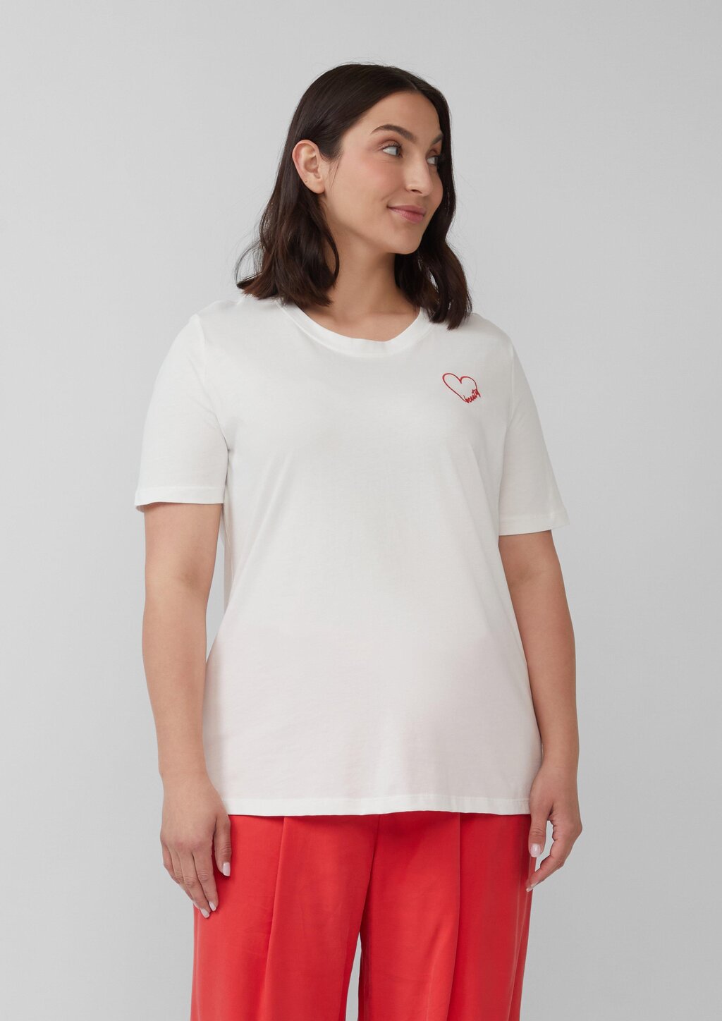 Jersey-Shirt aus Baumwolle mit Stickerei