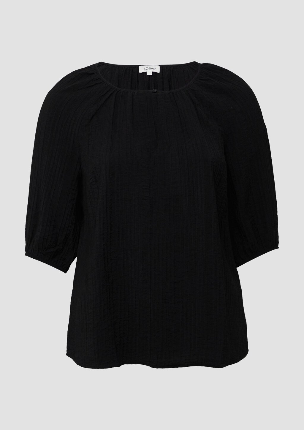 Strukturierte Relaxed-Fit-Bluse mit Raffungen und Raglanärmeln