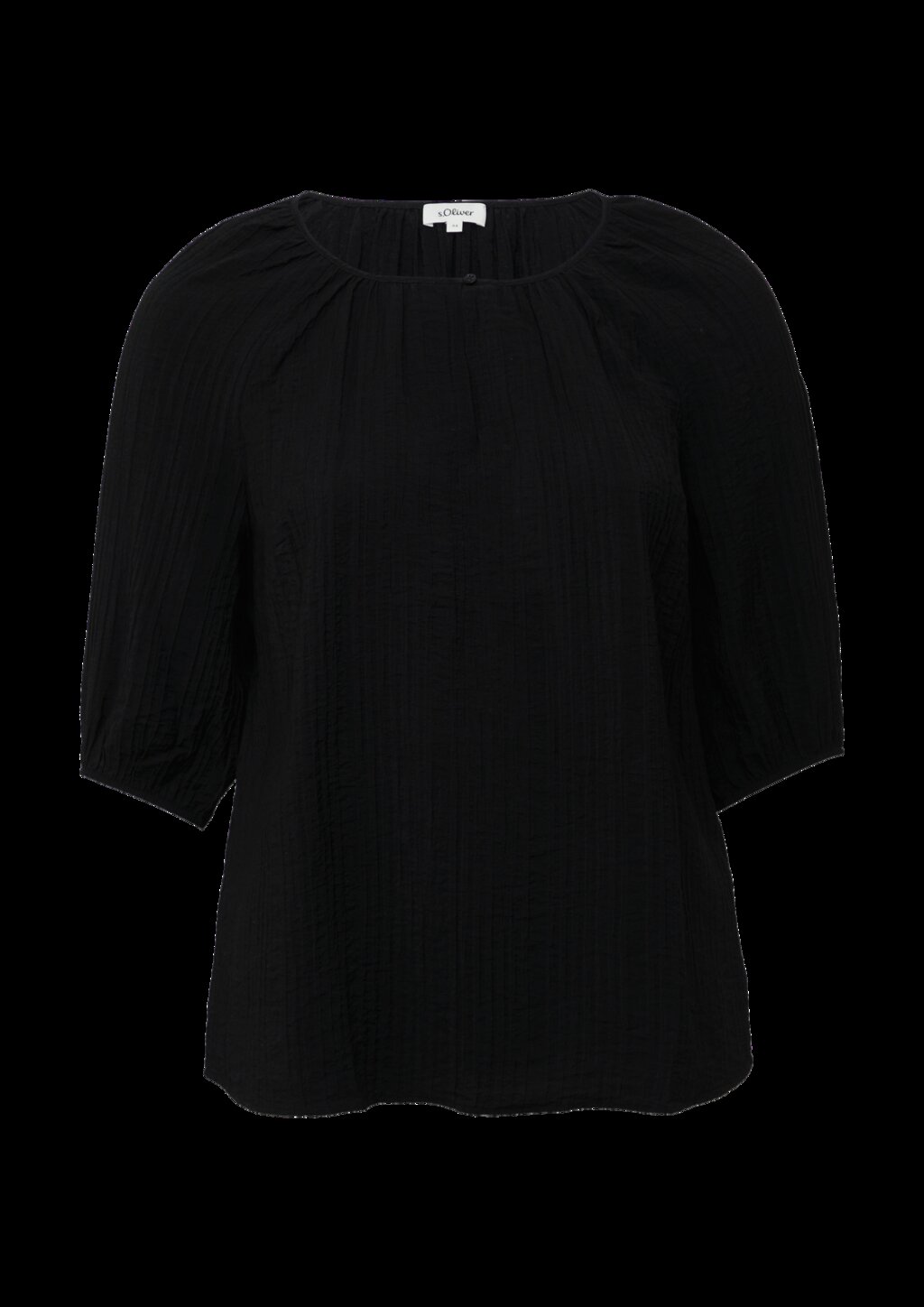 Strukturierte Relaxed-Fit-Bluse mit Raffungen und Raglanärmeln