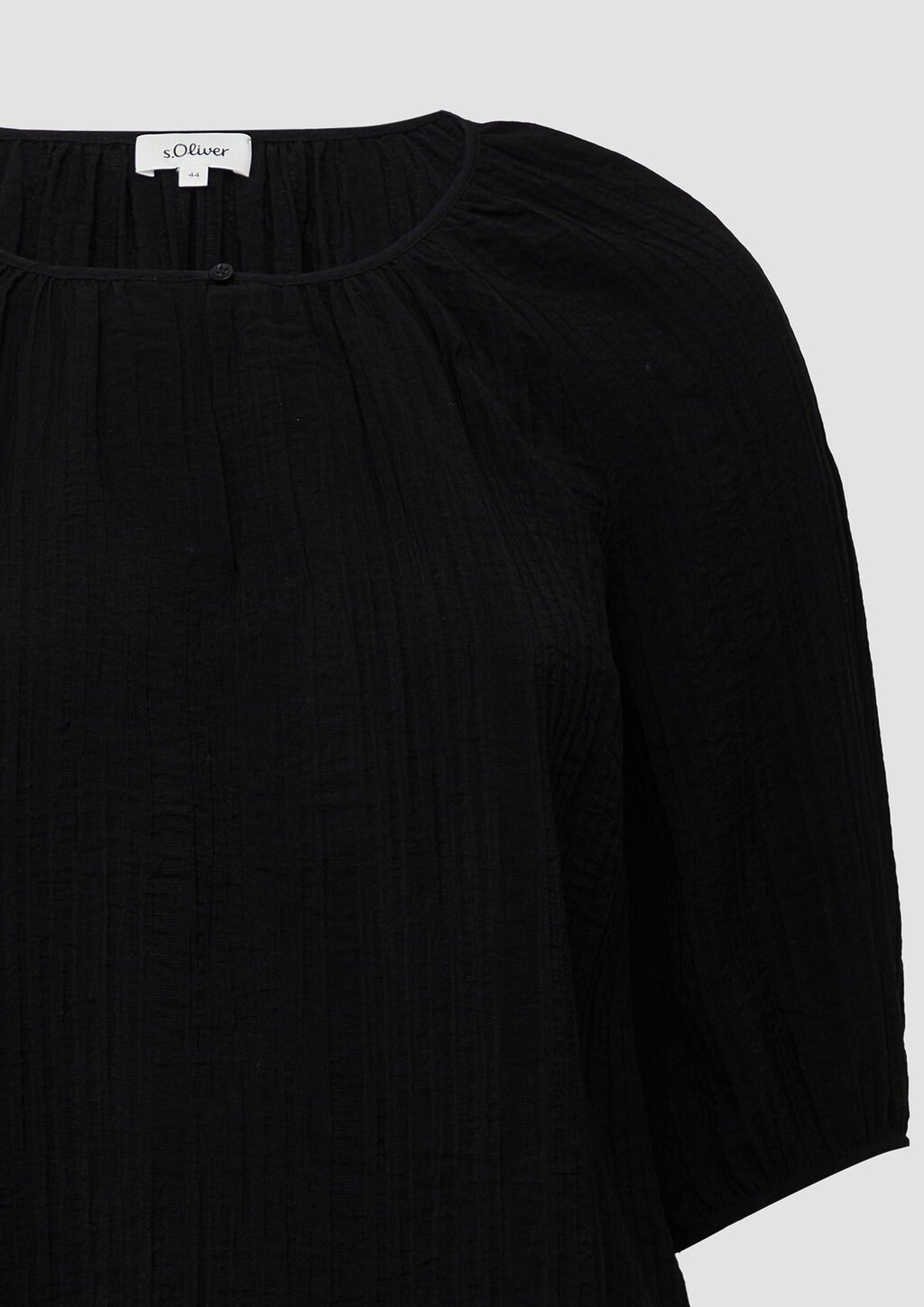 Strukturierte Relaxed-Fit-Bluse mit Raffungen und Raglanärmeln