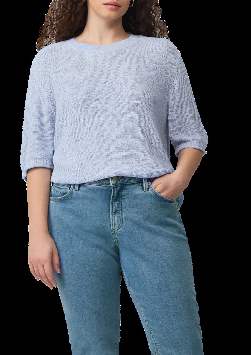 Kurzarmpullover aus Bändchengarn