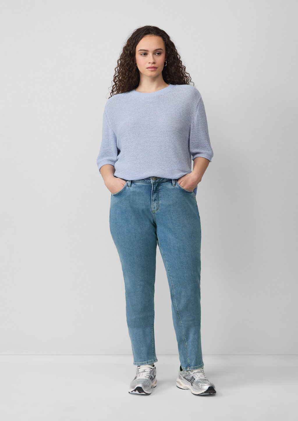 Kurzarmpullover aus Bändchengarn