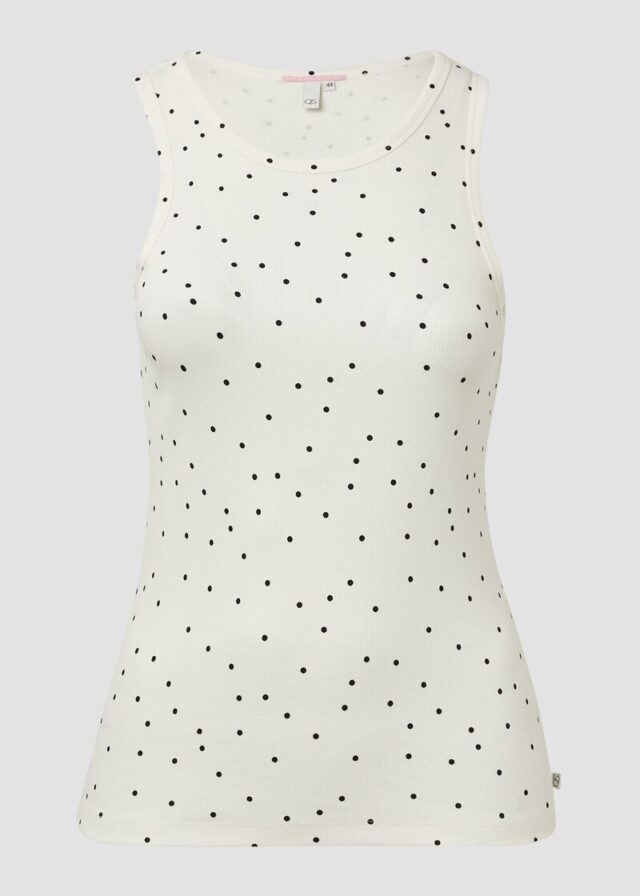 Geripptes Tanktop mit All-over-Print