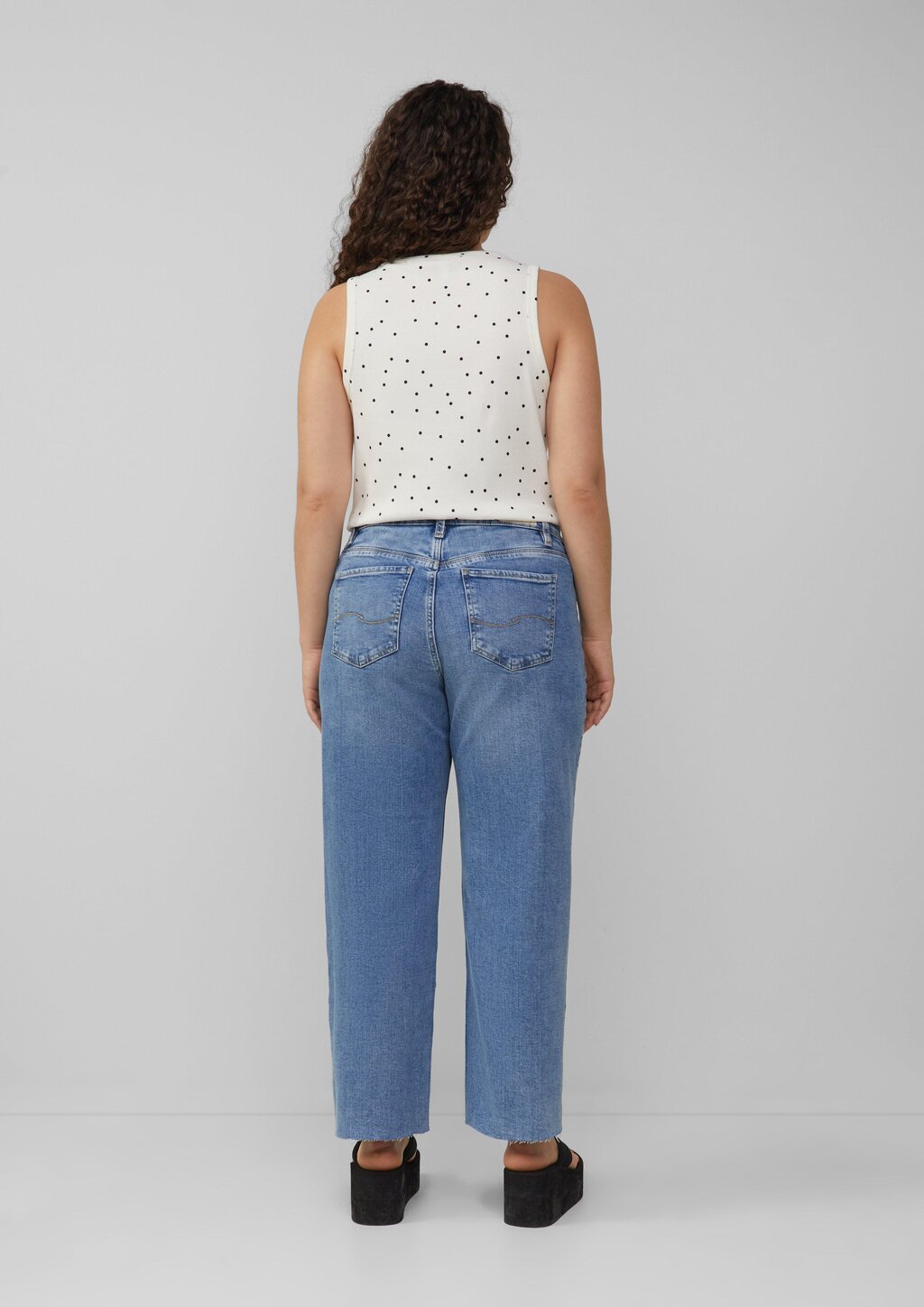 Geripptes Tanktop mit All-over-Print