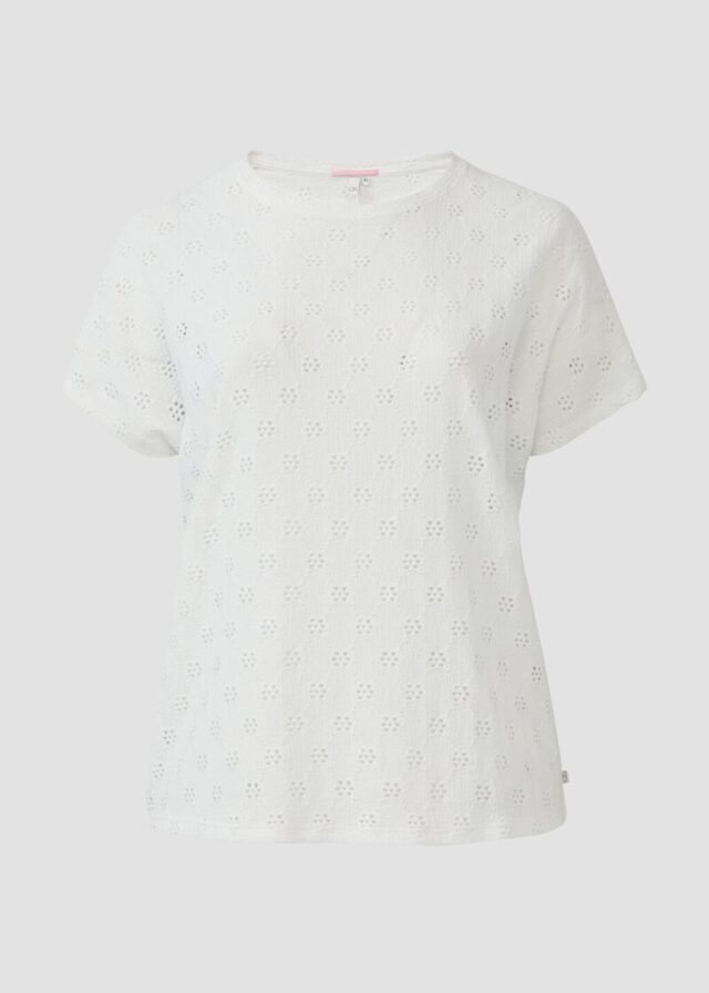 Shirt mit Lochstickerei