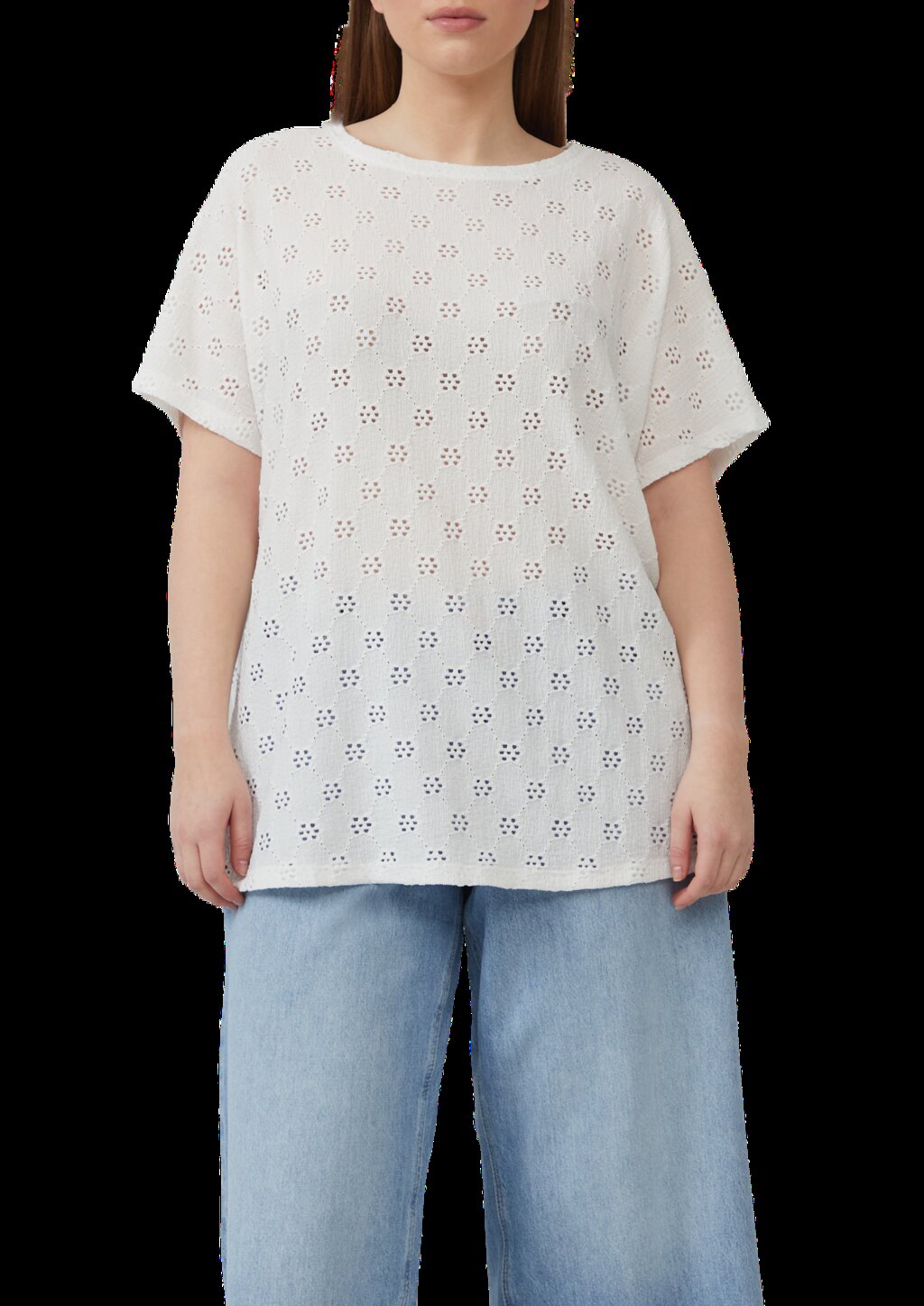 Shirt mit Lochstickerei