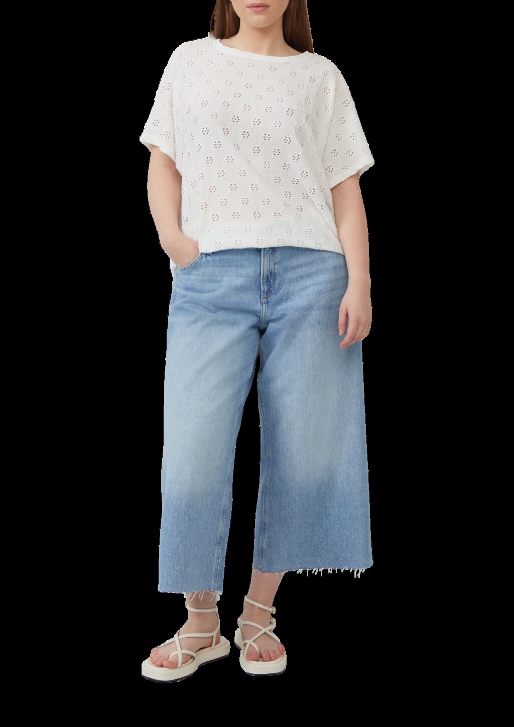 Shirt mit Lochstickerei