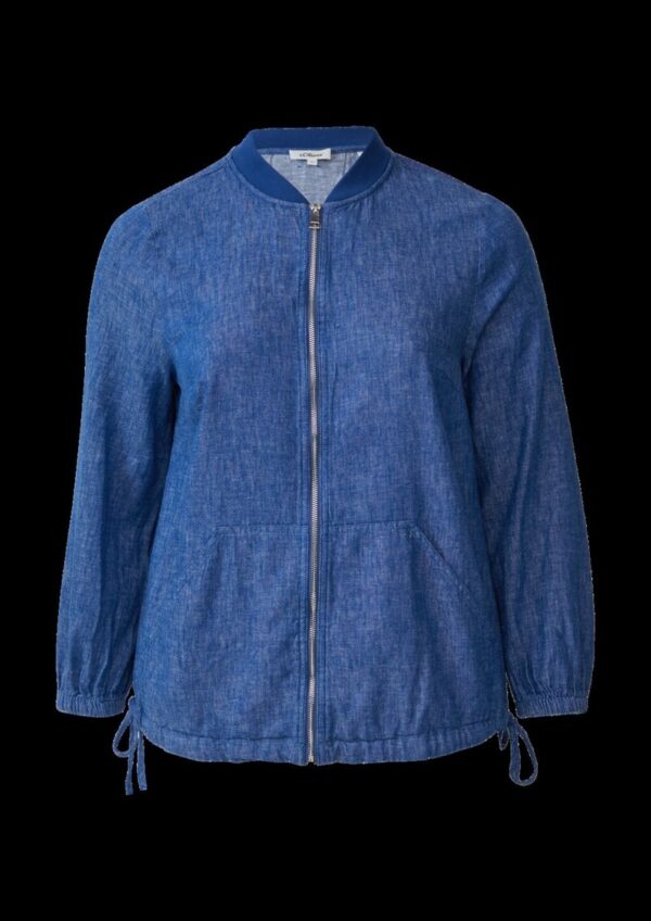 Leinenmix-Blouson mit Raffungen