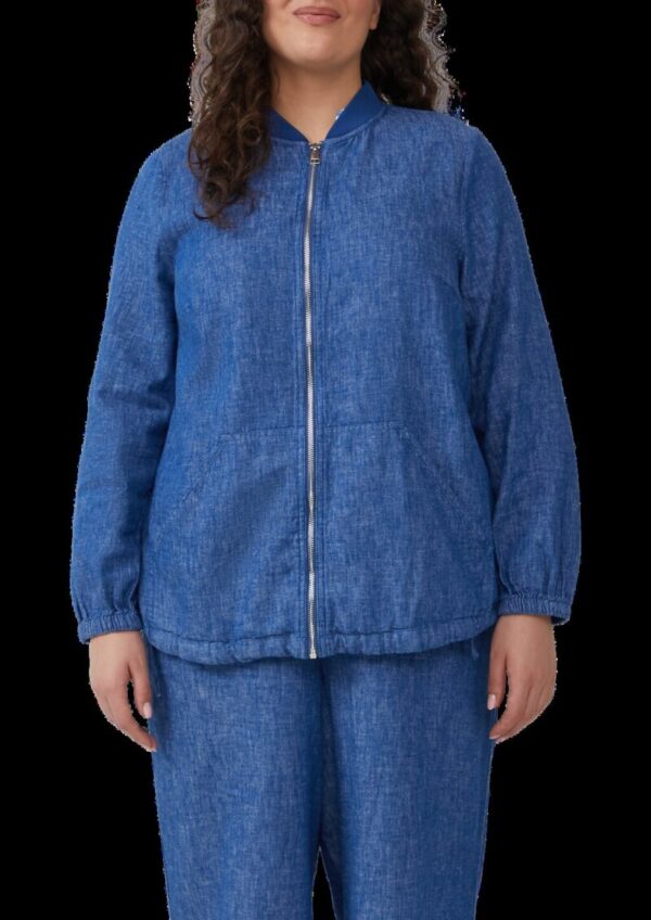 Leinenmix-Blouson mit Raffungen