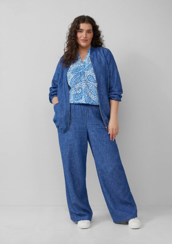 Leinenmix-Blouson mit Raffungen