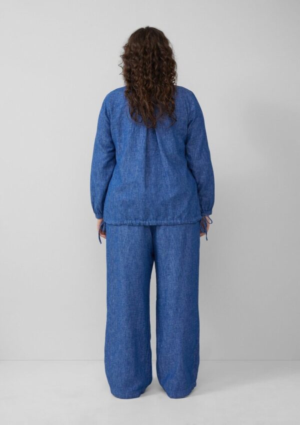 Leinenmix-Blouson mit Raffungen