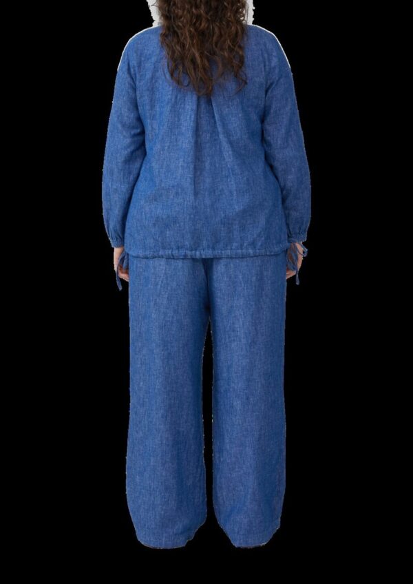 Leinenmix-Blouson mit Raffungen