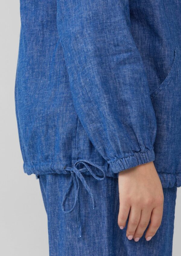 Leinenmix-Blouson mit Raffungen