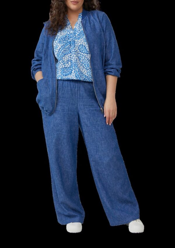 Leinenmix-Blouson mit Raffungen