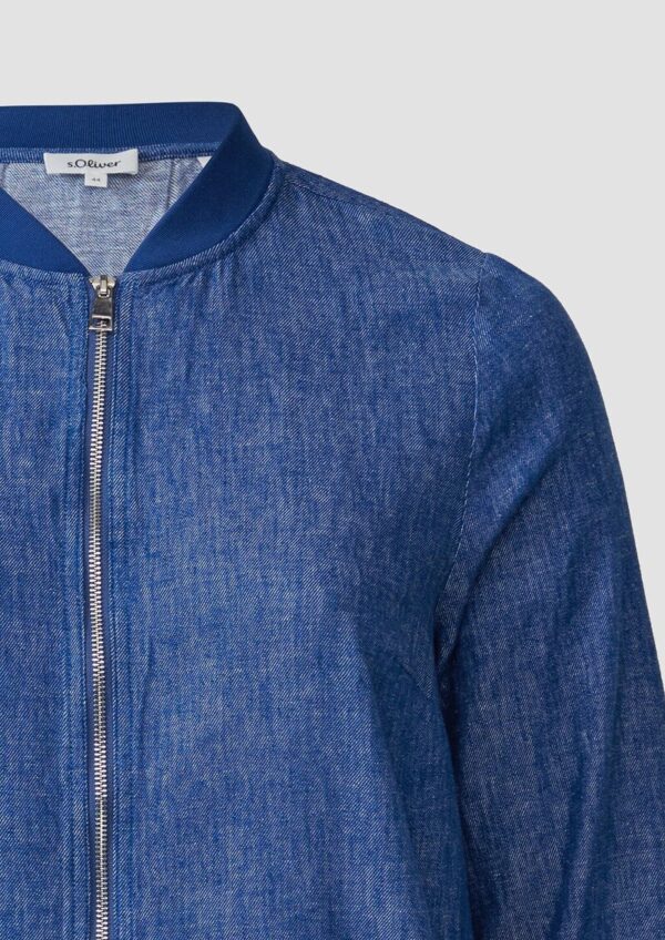 Leinenmix-Blouson mit Raffungen