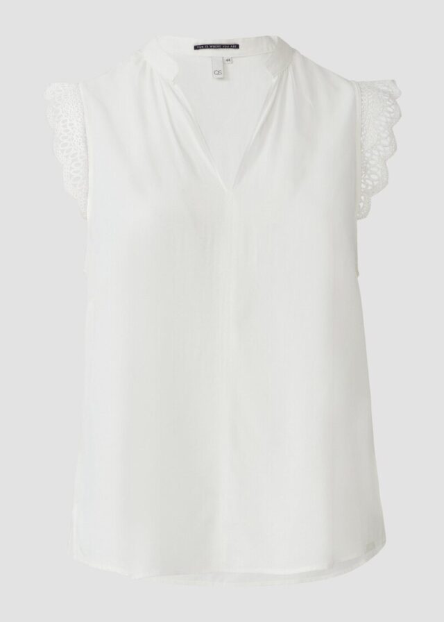 Blusentop mit Spitzendetail