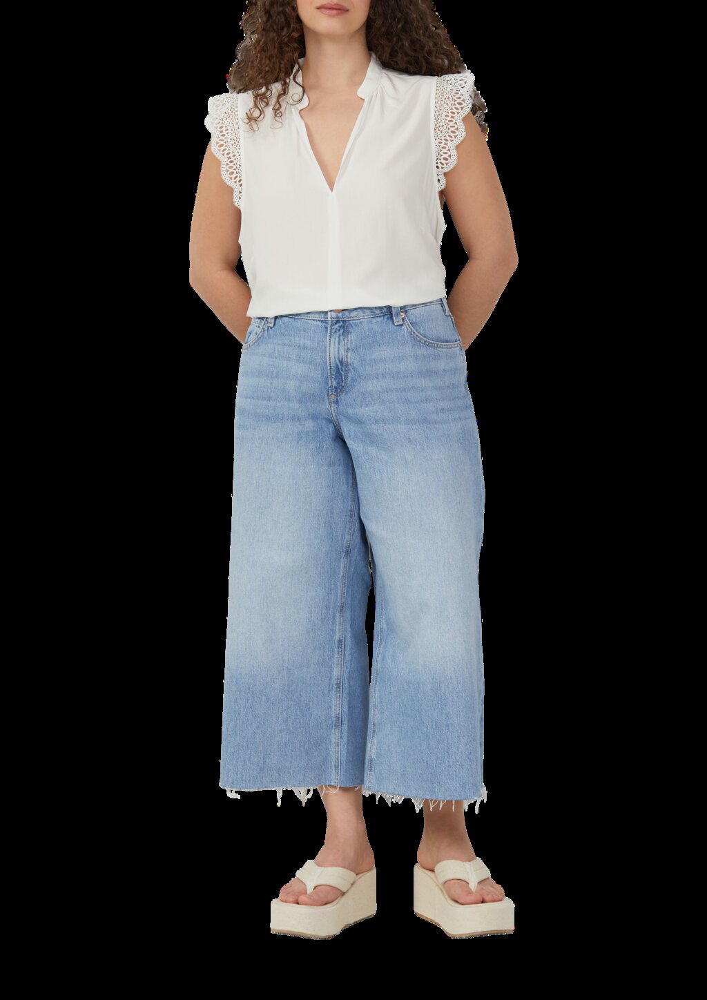 Blusentop mit Spitzendetail