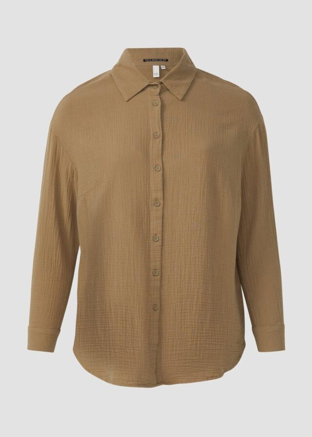 Hemdbluse aus Musselin im Oversize-Schnitt