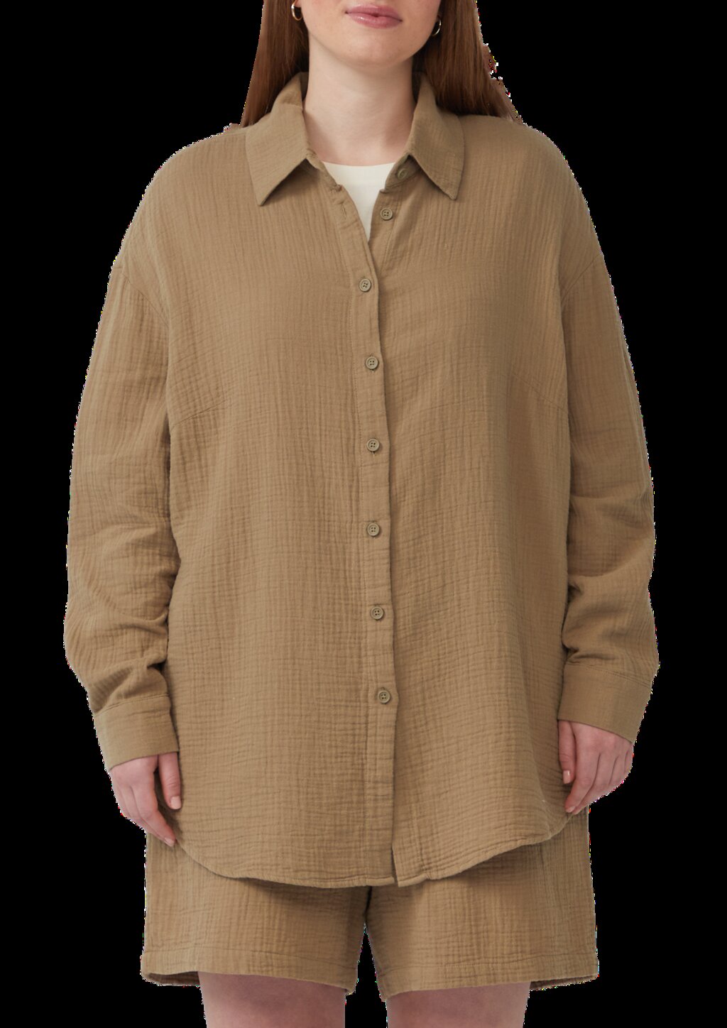 Hemdbluse aus Musselin im Oversize-Schnitt