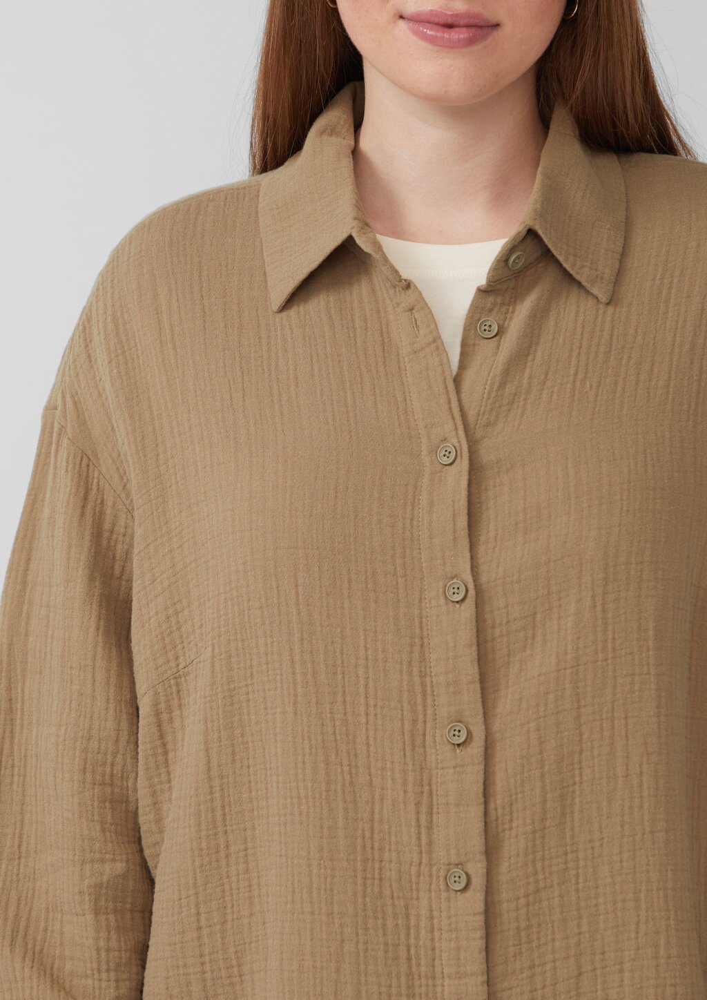 Hemdbluse aus Musselin im Oversize-Schnitt