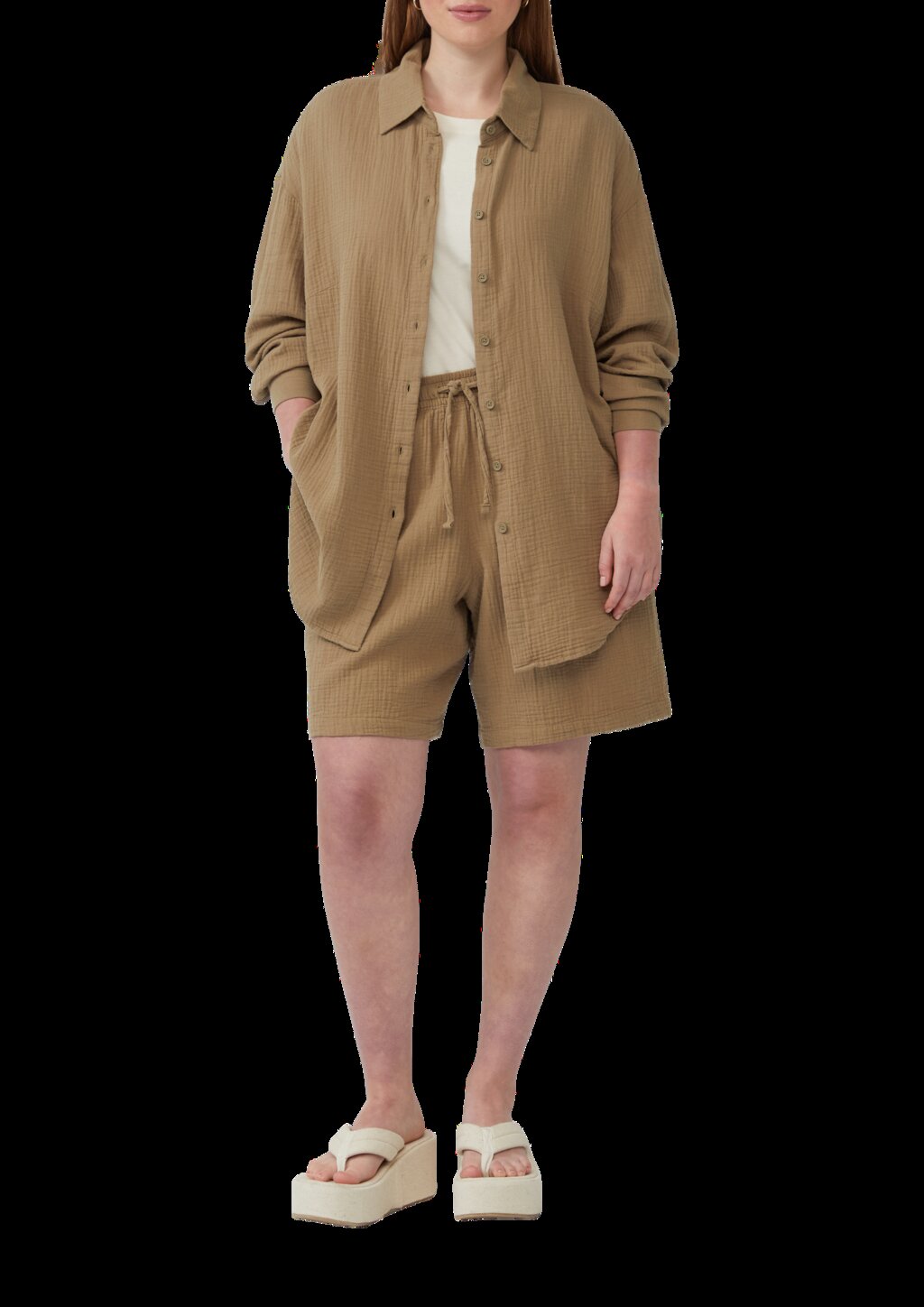 Hemdbluse aus Musselin im Oversize-Schnitt