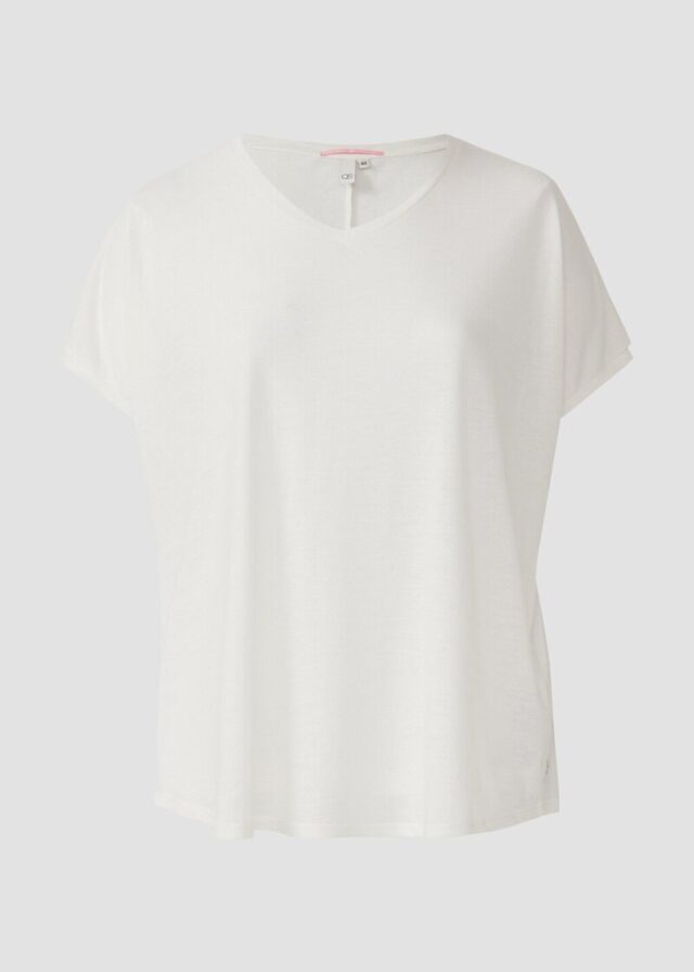 Locker geschnittenes T-Shirt aus Leinenmix