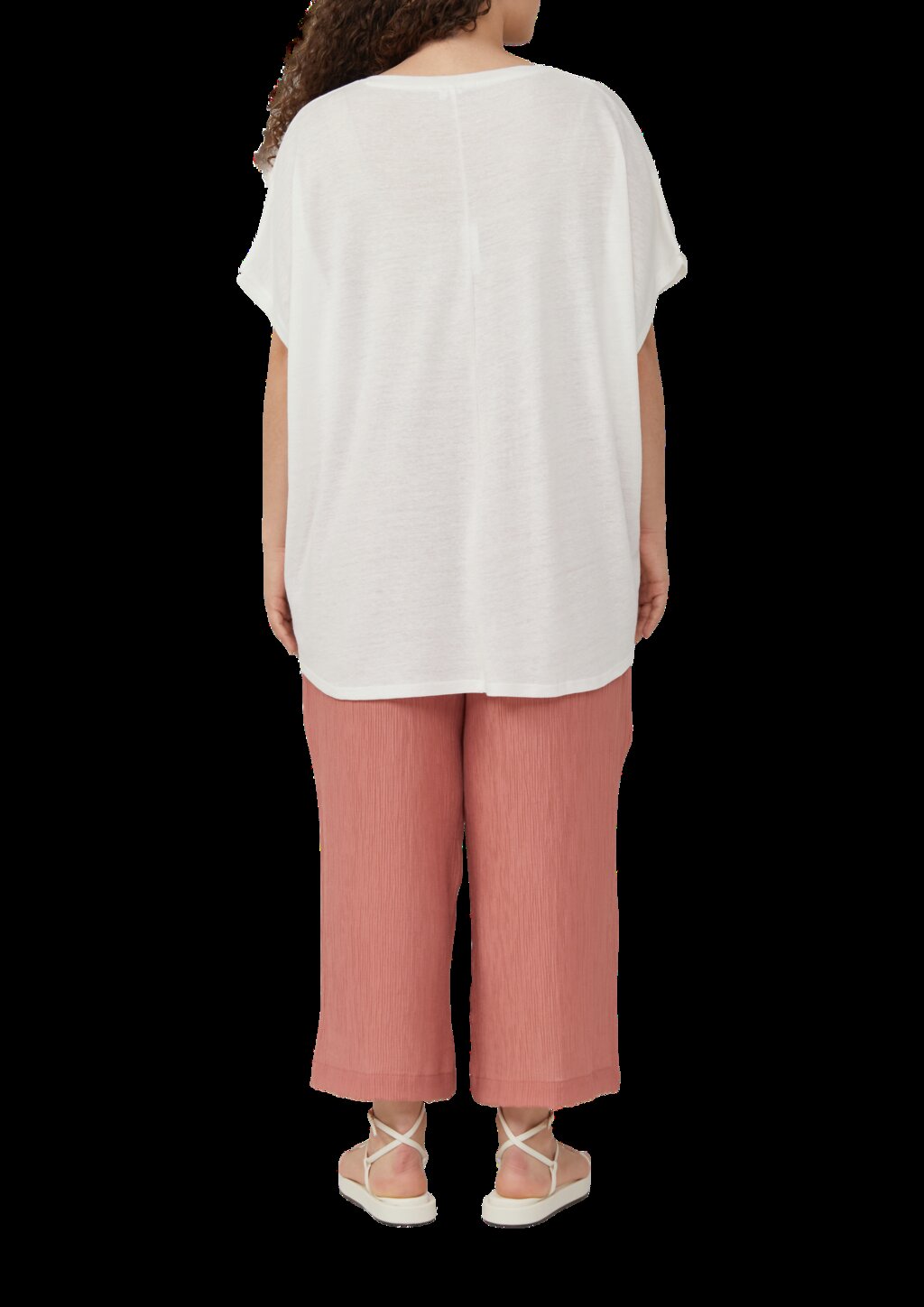 Locker geschnittenes T-Shirt aus Leinenmix