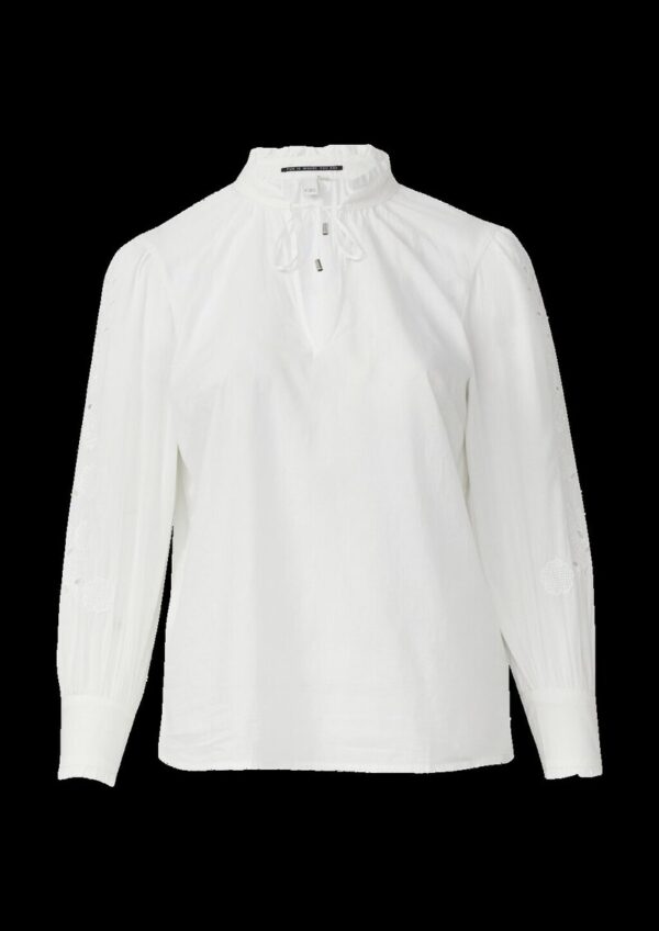 Leichte Baumwollbluse mit Stickerei am Ärmel