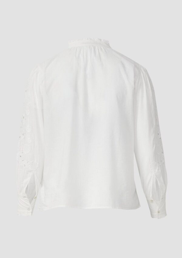 Leichte Baumwollbluse mit Stickerei am Ärmel