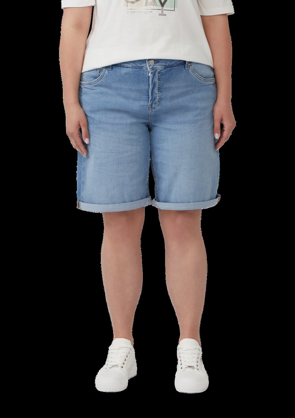 Bermuda Jeans / Curvy Fit / Mid Rise / Slim Tapered Leg