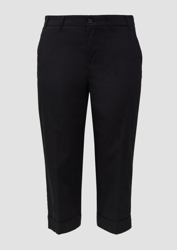 High-Rise-Culotte aus Baumwollstretch mit Bügelfalten