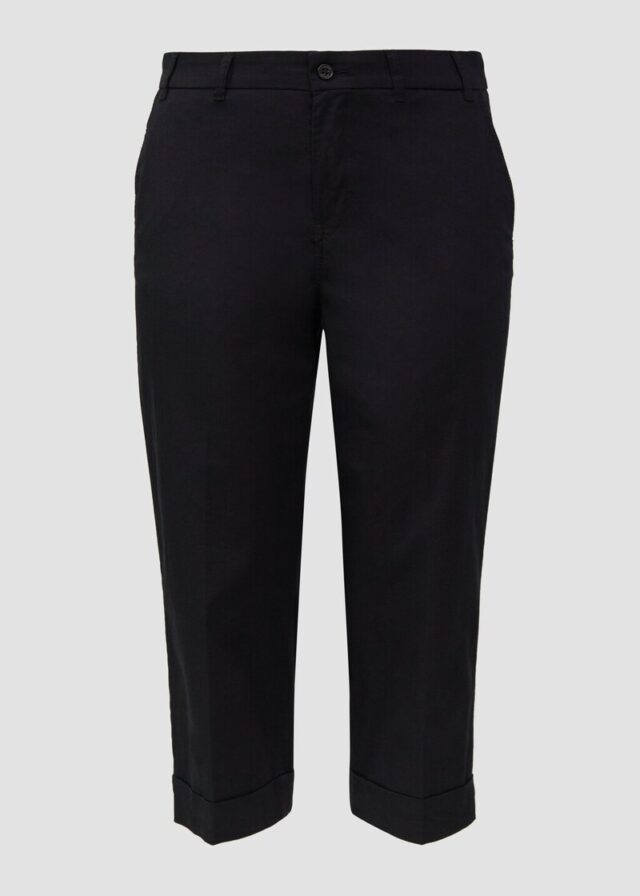 High-Rise-Culotte aus Baumwollstretch mit Bügelfalten