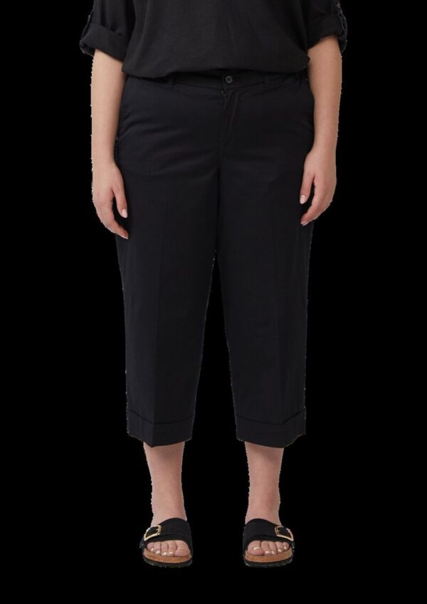 High-Rise-Culotte aus Baumwollstretch mit Bügelfalten