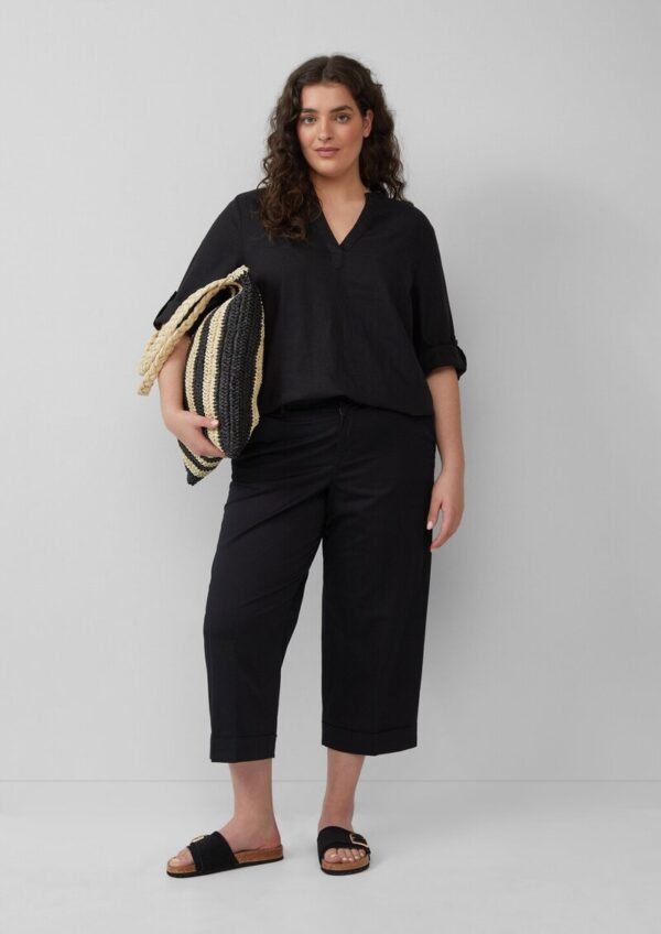 High-Rise-Culotte aus Baumwollstretch mit Bügelfalten