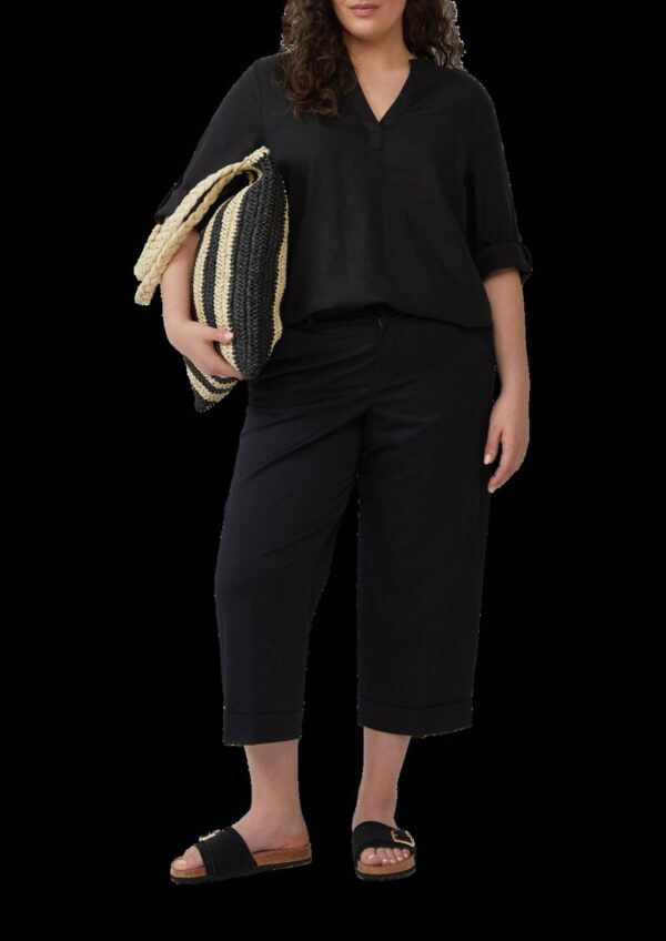 High-Rise-Culotte aus Baumwollstretch mit Bügelfalten