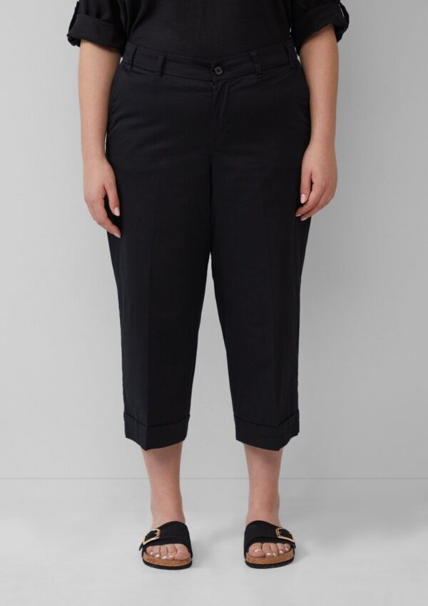 High-Rise-Culotte aus Baumwollstretch mit Bügelfalten