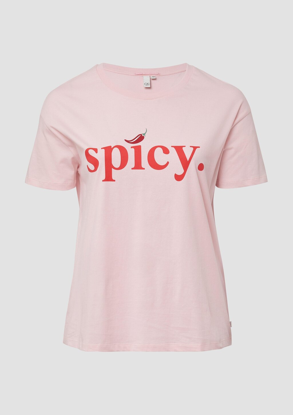 Baumwollshirt mit überschnittener Schulter und Frontprint