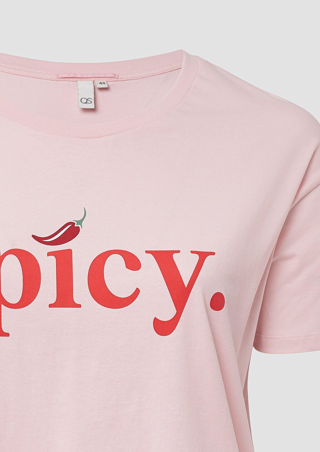 Baumwollshirt mit überschnittener Schulter und Frontprint