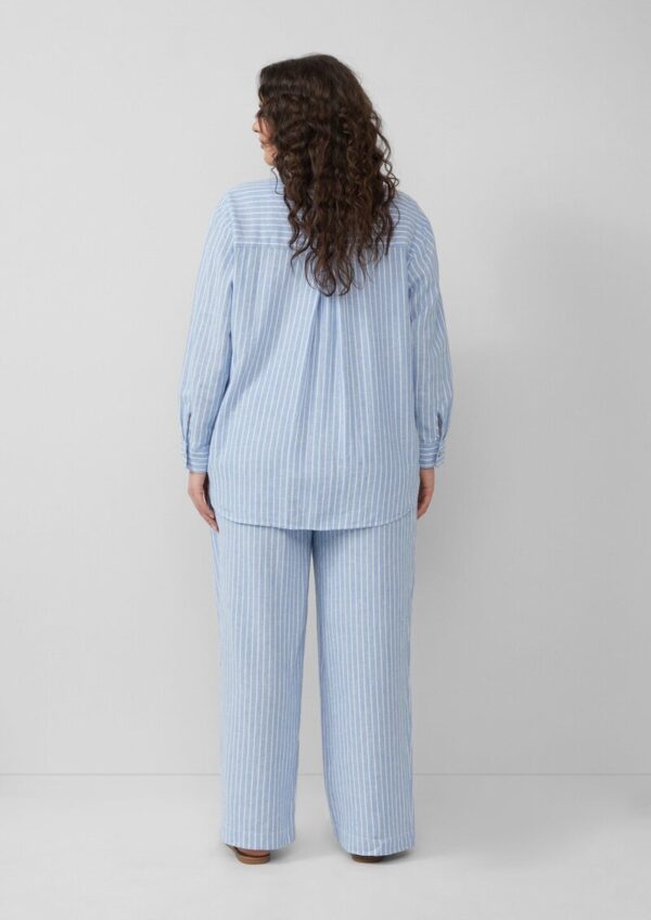 Gestreifte Bluse aus Leinenmix mit überschnittenen Schultern