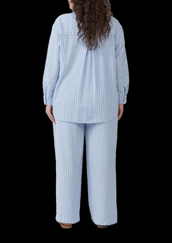 Gestreifte Bluse aus Leinenmix mit überschnittenen Schultern