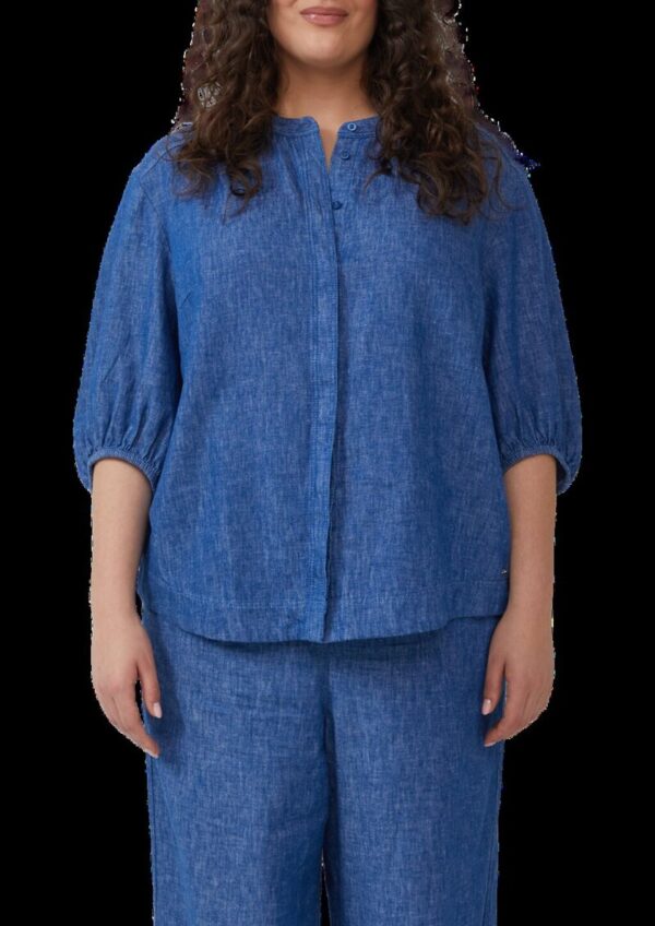 Relaxed-Fit-Bluse aus Leinenmix mit Raff-Details