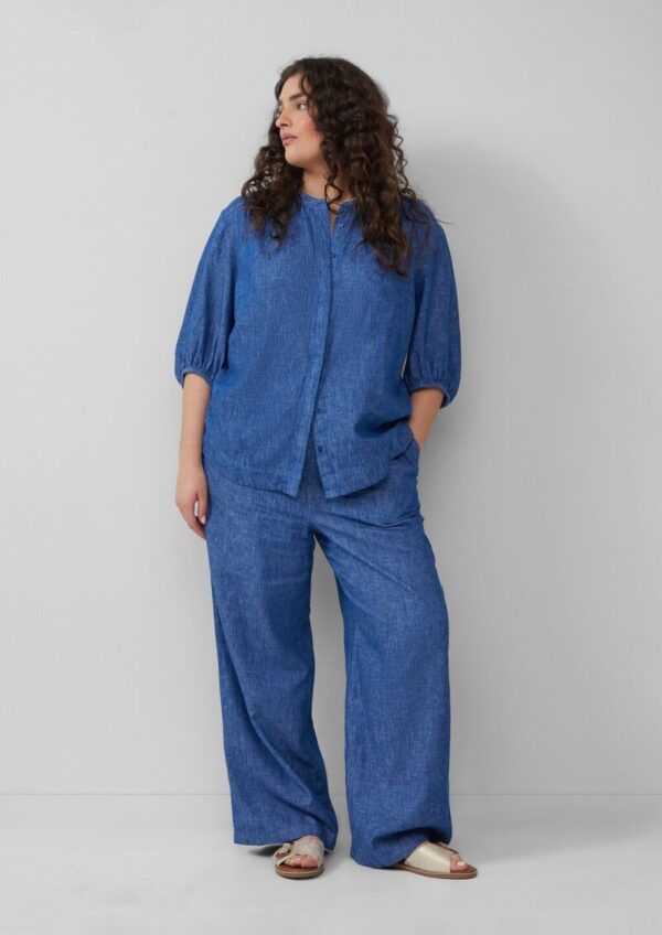 Relaxed-Fit-Bluse aus Leinenmix mit Raff-Details