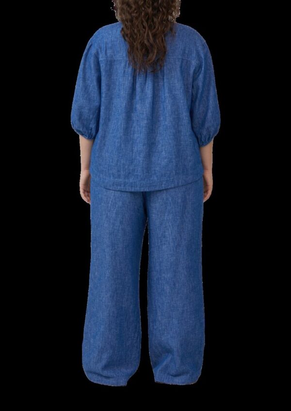 Relaxed-Fit-Bluse aus Leinenmix mit Raff-Details