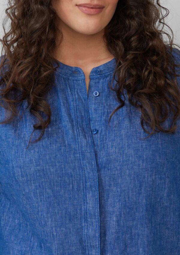 Relaxed-Fit-Bluse aus Leinenmix mit Raff-Details