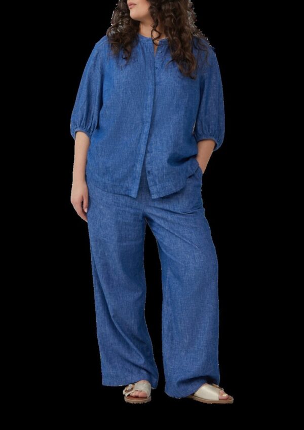 Relaxed-Fit-Bluse aus Leinenmix mit Raff-Details