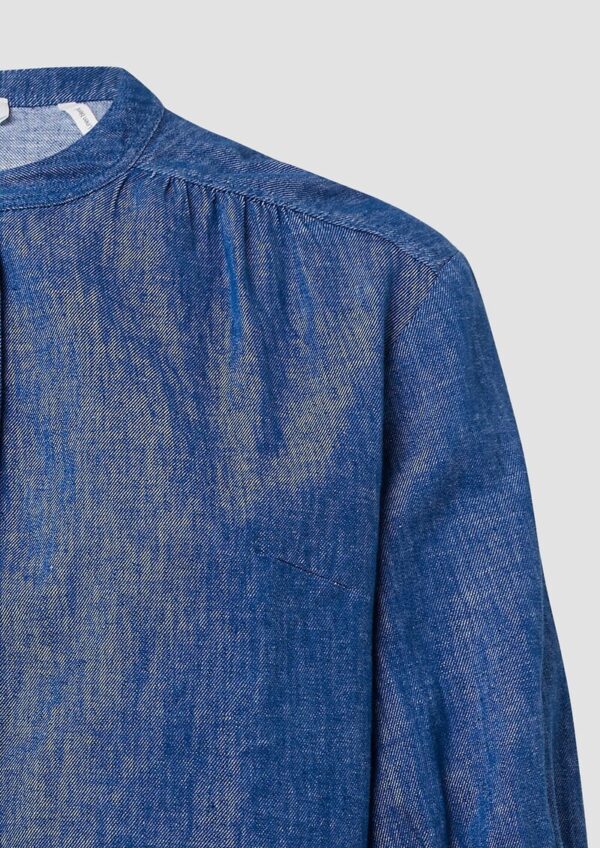 Relaxed-Fit-Bluse aus Leinenmix mit Raff-Details