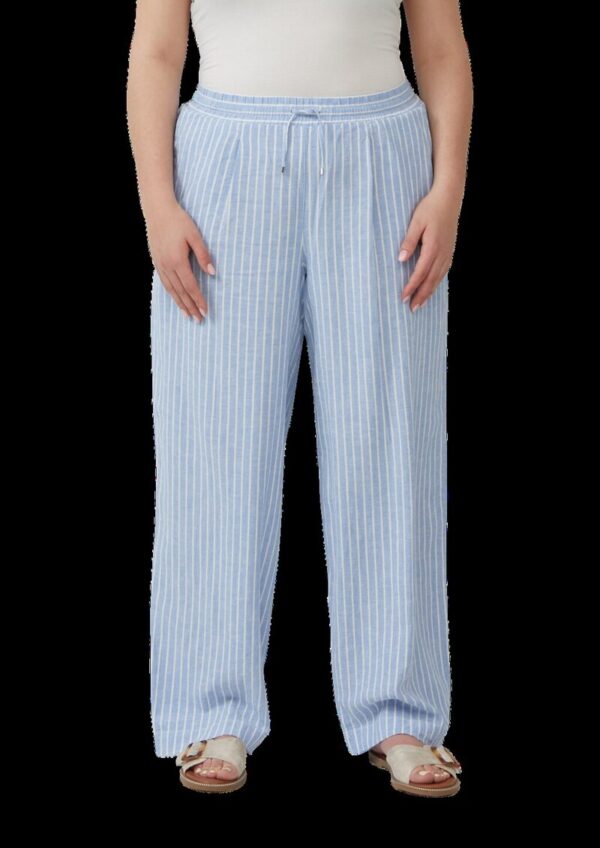 Wide-Leg-Hose aus Leinemix