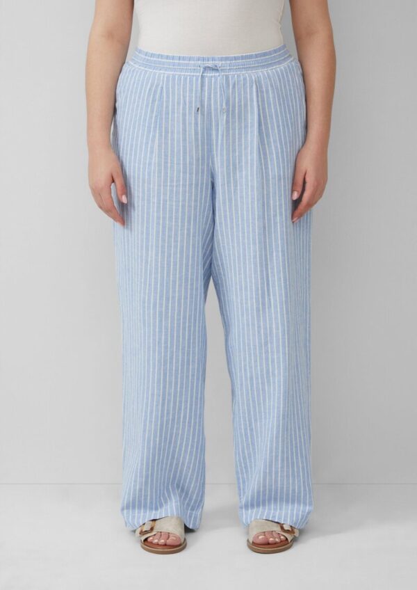 Wide-Leg-Hose aus Leinemix