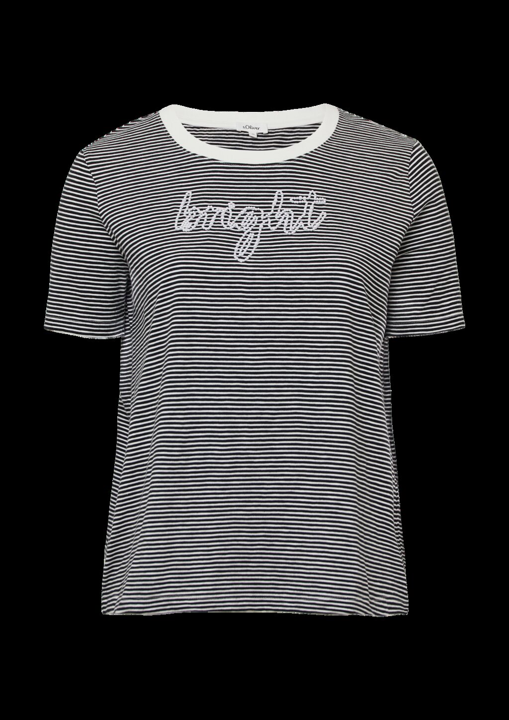 Streifenshirt mit Schmuckperlen