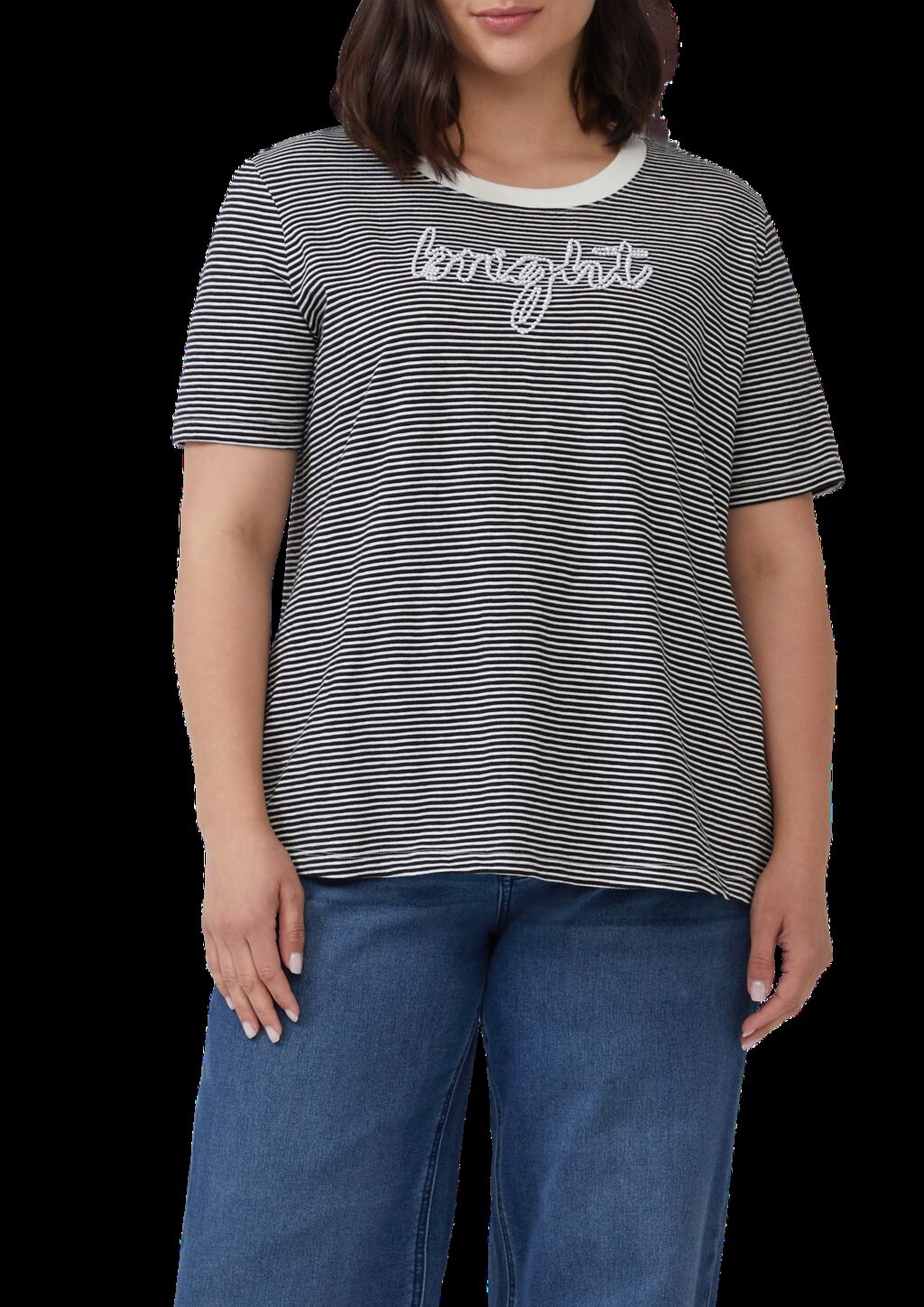 Streifenshirt mit Schmuckperlen